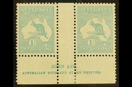 1929-30 Small Multiple Wmk 1s Blue-green Roo (SG 109), Ash Imprint Pair With "N" Over "N", BW 34z, Fine Mint  For More I - Andere & Zonder Classificatie