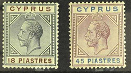 1921 - 3 18pi And 45pi Geo V, Wmk Script, SG 98/9, Very Fine Mint. (2 Stamps) For More Images, Please Visit Http://www.s - Altri & Non Classificati