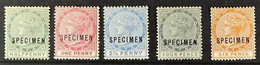 1886-90 Complete Set Of SPECIMEN Overprints, SG 20s/5s, Mint (5 Stamps). For More Images, Please Visit Http://www.sandaf - Dominica (...-1978)