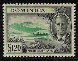 1951 $1.20 "Fresh Water Lake", Variety "C Of CA Missing From Wmk", SG 133a, Small Part Of "C" Showing. Fine Mint. Cat SG - Dominica (...-1978)