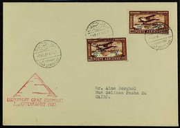 1931 ZEPPELIN COVER (8th Apr) Cover To Cairo Bearing Red Zeppelin Cachet, 1931 Air Set Of 50m On 27m Chestnut, Variety " - Altri & Non Classificati