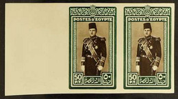 1939 King Farouk 50p Sepia And Green (as SG 282), Imperf On Thick Paper With "Cancelled" On Reverse, Chalhoub D153a, Mar - Altri & Non Classificati