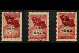 TELSIAI (TELSCHEN) 1941 80k Dark Brownish- Red With Type I, II & III Overprints, Michel 8I/8III, Used, The Types I & II  - Altri & Non Classificati