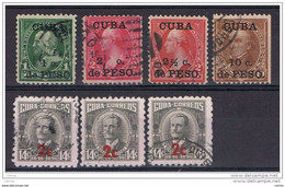 CUBA:  1899/60  SOPRASTAMPATI  -  7  VAL. US. -  YV/TELL. VARI - Usati