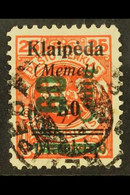 LITHUANIAN OCCUPATION 1923 (Nov) 60c On 50m On 25c Dark Vermilion-red With Type I Surcharge (Michel 233 I, SG 86), Fine  - Sonstige & Ohne Zuordnung