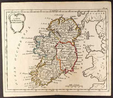 OLD MAP OF IRELAND Circa 1806 Engraved Map By DE LAPORTE Of Paris, Showing All Of Ireland With Coloured Divisions (in Fr - Altri & Non Classificati