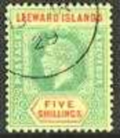 1912-22 KGV 5s Green And Red On Orange Buff, MCA Wmk, SG  57c, Fine Cds Used. For More Images, Please Visit Http://www.s - Leeward  Islands