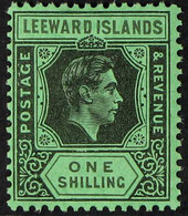 1938-51 1s Black & Grey On Emerald KGVI, SG 110bb, Never Hinged Mint, Very Fresh. For More Images, Please Visit Http://w - Leeward  Islands