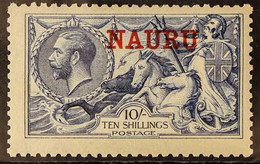 1916-23 10s Deep Bright Blue "Seahorse", De La Rue Printed With "Nauru" Overprint, SG 23d, Fine Mint For More Images, Pl - Nauru