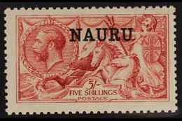 1916-23 5s Bright Carmine Seahorse (DLR Printing) With "NAURU" Overprint, SG 22, Fine Mint For More Images, Please Visit - Nauru