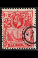 1922-37 SCARCE VARIETY. 1½d Deep Carmine Red, "BROKEN MAINMAST" Variety, SG 99fa, Used With A Dubious Cancellation, Clea - Sint-Helena