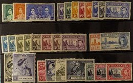 1939-1949 KGVI COMPLETE VERY FINE MINT A Complete Run, SG 128 To SG 151, Including 8d Definitive Listed Shade. (30 Stamp - Sint-Helena