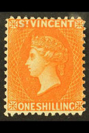 1883-84 1s Orange-vermilion, Wmk Crown CA Perf 12, SG 45, Mint, Small Thin. For More Images, Please Visit Http://www.san - St.Vincent (...-1979)