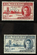 1946 Victory Pair, Perforated "Specimen", SG 160s/1s, Fresh Mint. (2 Stamps) For More Images, Please Visit Http://www.sa - St.Vincent (...-1979)