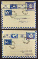AIRLETTERS 1949 6d English & Afrikaans Airletters, Both Uprated With 3d Victory Stamp And Posted To USA, H&G 10/11, With - Swasiland (...-1967)