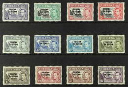 1952 St Helena Overprinted KGVI Definitives Complete Set, SG 1/12, Never Hinged Mint. (12 Stamps) For More Images, Pleas - Tristan Da Cunha