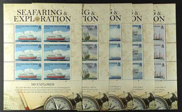 2009 Seafaring And Exploration Set, SG 932/37, In COMPLETE SHEETLETS OF SIX, Never Hinged Mint. (6 Sheetlets = 36 Stamps - Tristan Da Cunha