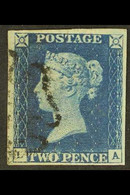 1840 2d Deep Full Blue, Lettered "L A", SG 4, Good Used With Four Good To Clear Margins And Black MX Cancellation, A Fai - Andere & Zonder Classificatie