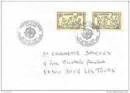 ANDORRE  -  TIMBRES N° 378 : 379   -   EUROPA   -  1989  CIRCULEE  1er JOUR - Lettres & Documents