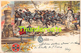 CPA LITHO HOLLERBAUM ALLEMAGNE DEUTSCHLAND GRUSS AUS DENKMAL DES GARDECORPS BEI GRAVELOT - Manoeuvres