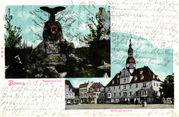 Borna, Bismarckdenkmal, Markt Mit Rathaus, 1905 - Borna