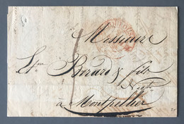 France TAD Type 12 Rouge TOULOUSE Sur Lettre Pour Montpellier 9.4.1832 - (B1242) - 1801-1848: Précurseurs XIX