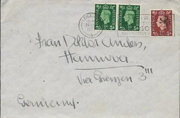 GB  Great Britain   - NICE MULTI STAMP 1938 COVER LEICESTER TO HANNOVER  - 1653 - Cartas & Documentos