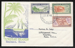 Tokelau Islands - 1948 Souvenir Cover - Nukunono Postmark To USA - Tokelau