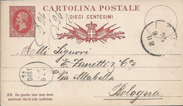 Italy ITALIA  -  1879 ENTIRE POSTAL STATIONERY  - MONZA TO BOLOGNA - 1663 - Unclassified