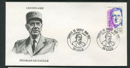 Env 1er Jour - CHARLES DE GAULLE - France - 59 LILLE - Cachet Du 24-02-90 - De Gaulle (General)