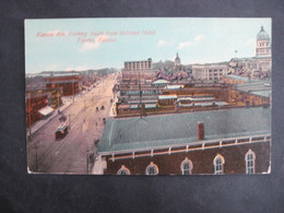 30.10. Kansas Ave. Looking South From National Hotel, Topeka, Kansas 1914, Ungelaufen, Aber Beschriftet - Topeka