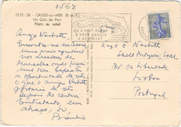 30C SEMEUSE DE PIEL TARIF ETRANGER CARTE POSTALE + DE 5 MOTS OBLITERATION CASSIS 02/05/62 - 1961-....