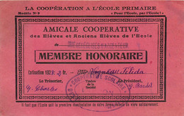 VAL D'OISE  ARGENTEUIL  Ecole Primaire IRIE Des EGLISES D'argenteuil   Membre Honoraire 1928 - Diplômes & Bulletins Scolaires