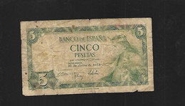 BILLET ESPAGNE 5 PESETAS 22 JUILLET 1954 - 5 Peseten