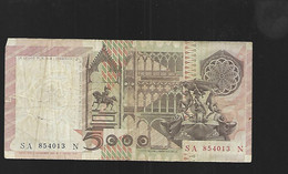 BILLET ITALIE 5000 LIRES Type 1976-79 Alphabet SA - 5000 Lire