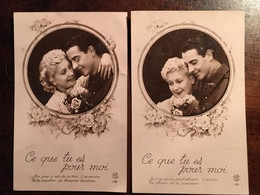 2 Cpa De 1940, éditions GP - La Rose,  Couples - Fantaisies, Avec Légendes "ce Que Tu Es Pour Moi", Série 138 - Paare