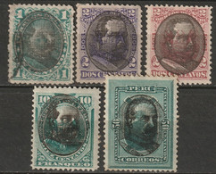 Peru 1894 Sc 119-21,123-4  Partial Set MH/MNG/used - Peru