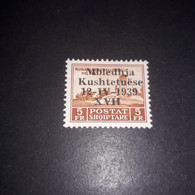 PL2819 REGNO D'ITALIA TERRITORI ANNESSI ALBANIA 1939 ASSEMBLEA COSTITUENTE 5 FR. "X" - Albanien