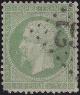 France    .  Y&T    .   20       .     O    .  Oblitéré - 1862 Napoleon III