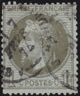 France    .  Y&T    .   25      .     O    .  Oblitéré - 1863-1870 Napoléon III Lauré