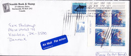 Air Mail Label DARTMOUTH, N.S. Cover Lettre VAERLÖSE Denmark Killer Whale 4-Block Olympic Games Corner Margin Football - Otros & Sin Clasificación
