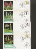 ALLEMAGNE -SERIE ORCHIDEES N° 1058 A 1061 SUR 4 LETTRES -ANNEE 1984 - Sonstige & Ohne Zuordnung