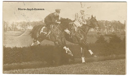 Stern-jagd-rennen Star Chase Race Two Hunters Junping On Horses Steeple Chase Grünewald Berlin Real Photo 1914 - Chasse