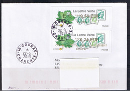 ATM, WINCOR, ECOPLI, EC 0.56€, PLUS COMPLEMENT ECOPLI 0.24€ , LETTRE VERTE, OBLITERE 22/05/2013 COGNAC, - 1999-2009 Vignettes Illustrées