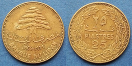 LEBANON - 25 Piastres 1969 KM# 27.1 Independent Republic Asia - Edelweiss Coins - Liban