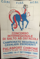 B4406- Palermo, Locandina Pubblicitaria Mis. 95 X 65, 1989, Concorso Internazionale Di Salto Ad Ostacoli - Other & Unclassified