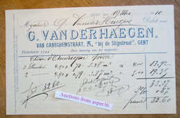 Hout, G. Vanderhaegen, Van Caneghemstraat Bij Slijpstraat Gent, 1910 - 1900 – 1949