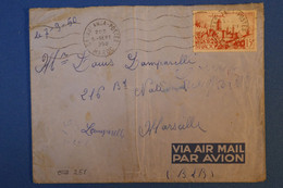 I 3 MAROC  BELLE LETTRE 1950 PAR AVION CASABLANCA POUR  MARSEILLE FRANCE + AFRANCH INTERESSANT - Covers & Documents