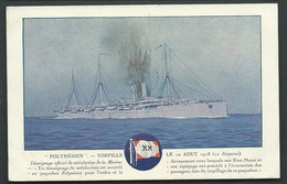 "  Polynésien " Torpillé Le  10 Aout  1918  ( 12 Disparus )  -  Las 21 - Guerra 1914-18