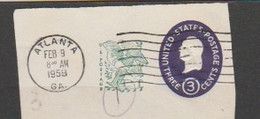 USA-Scott#:U-539;544;547;-550;55;554;557 Catalog Value $ 11.05-"Stamped Covers Cuts.Used Stamped Cover Cuts." - 1941-60